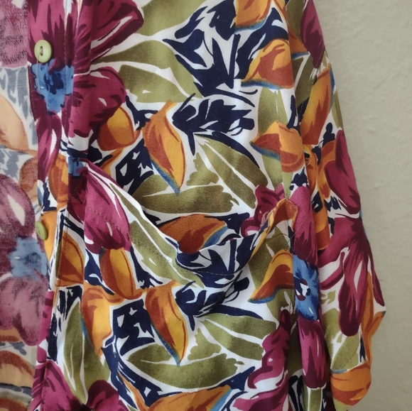 Two-piece vintage floral button-down shirt and high-waisted Grandmacore set - Picture 12 of 12